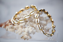 Load image into Gallery viewer, Handmade Cowrie Shell Hoops